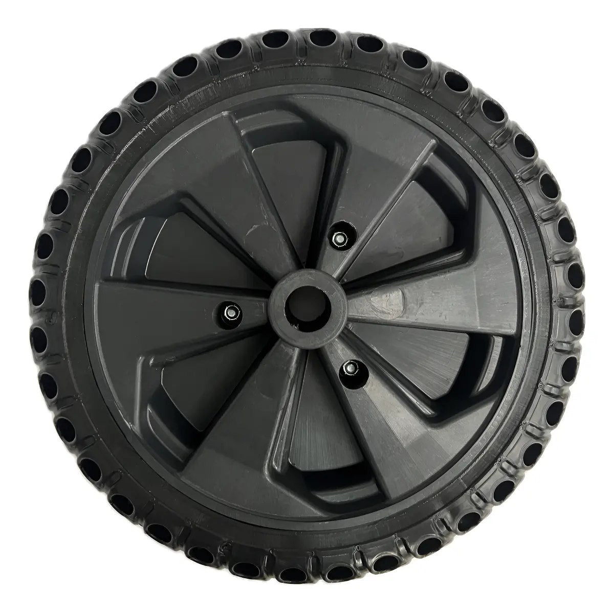 Roda Maciça Preta 34cm para Carrinho de Mão - Furo Passante